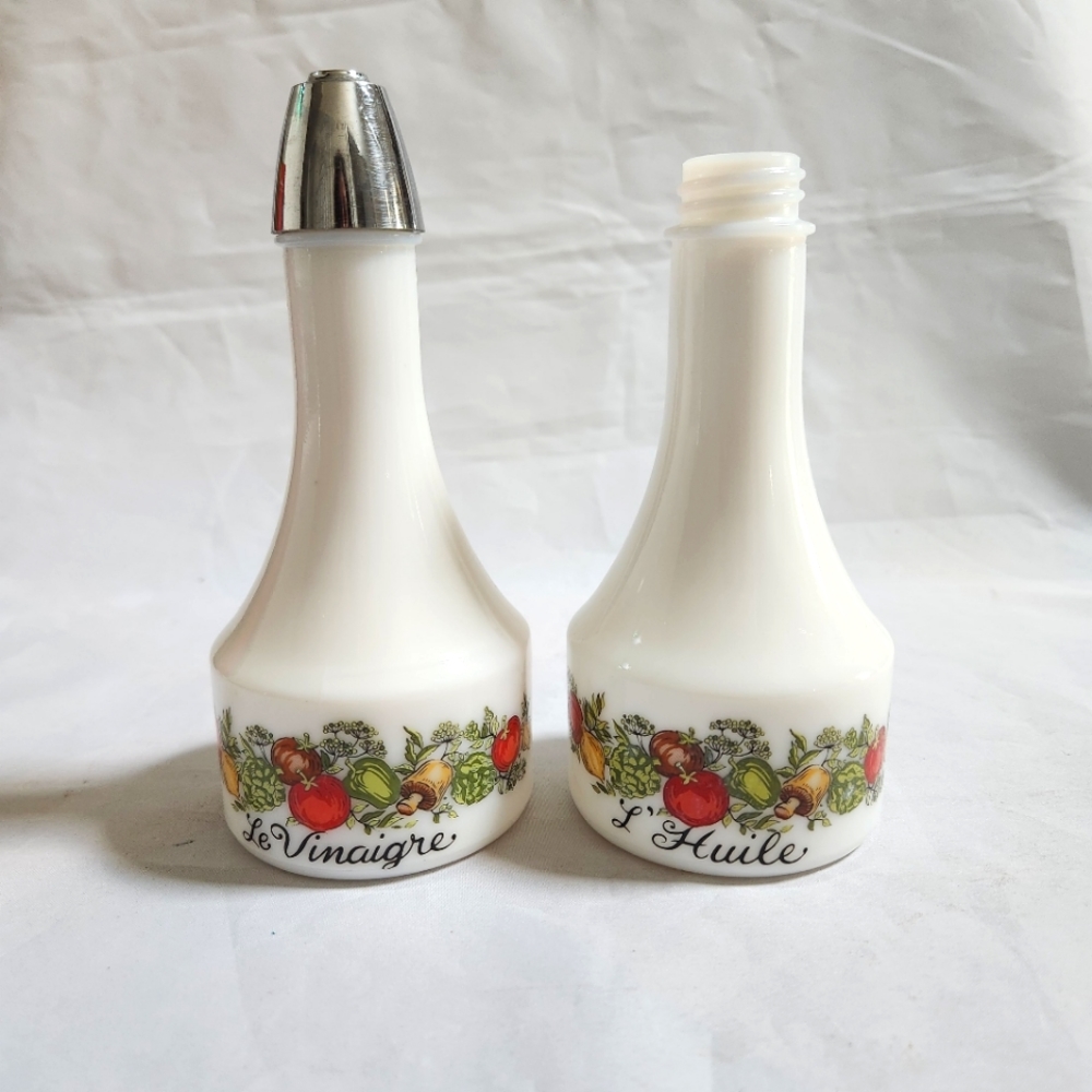 Vintage Gemco Corning Ware SPICE OF LIFE Vinegar Oil Cruets
